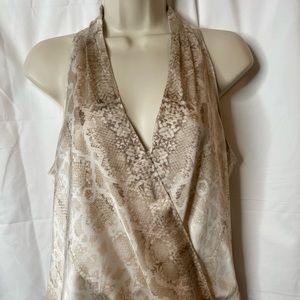 WHBM Sleeveless Snake Print Shell SZ S